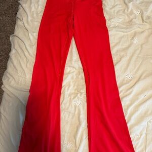 Vibrant Red Flared Pants